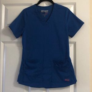 Greys Anatomy Spandex Royal Blue Scrub Top XS